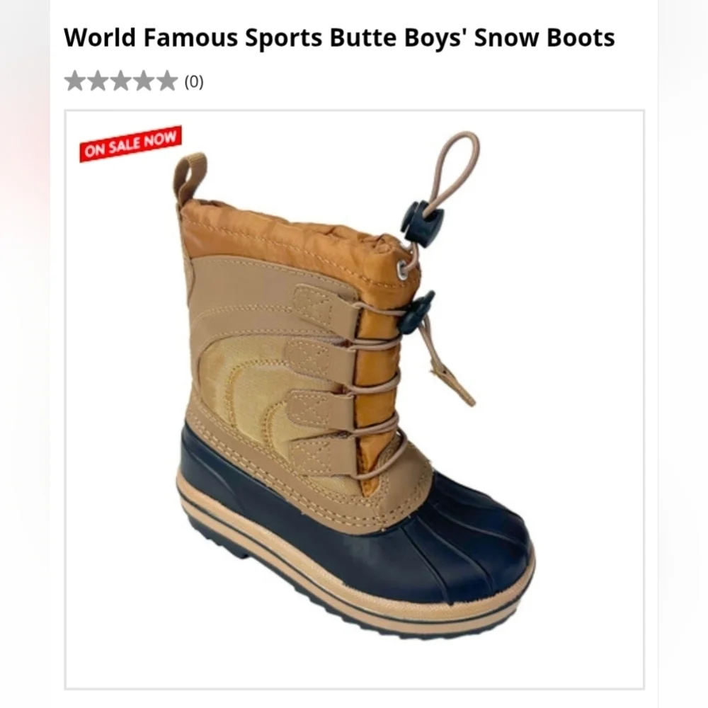Link boys Brown and Blue Winter Snow Boots